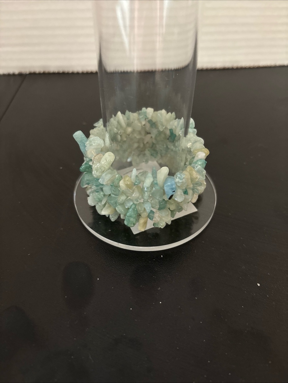 Aquamarine Chip Stretch Bracelet - Blue-Green Bead Bracelet